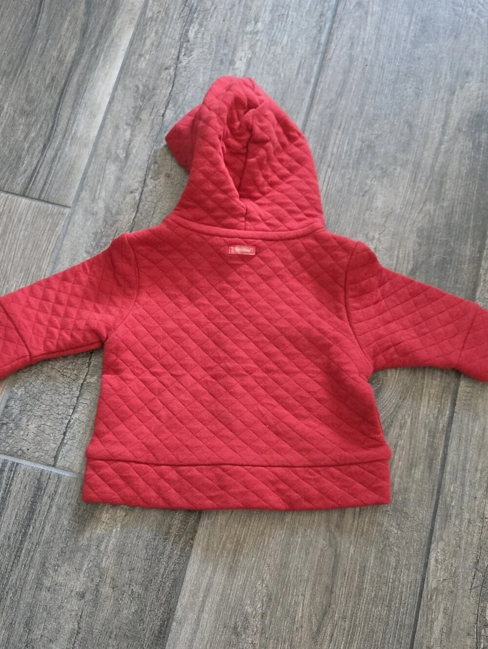 GAP Baby NWT 0-3 Months Red Quilted Hoodie, Bodysuit & Striped Footed Pants Set